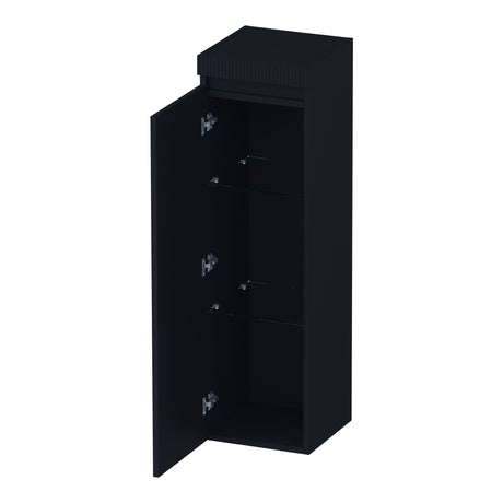 BRAUER Joy Wavy hoge kast 120 met 1 deur greeploos linksdraaiend mat zwart HK-JYW120LMZ