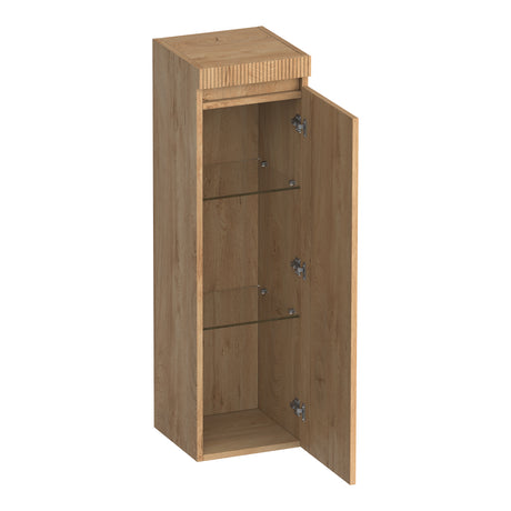 BRAUER Joy Wavy hoge kast 120 met 1 deur greeploos rechtsdraaiend Forest Tan HK-JYW120RFT