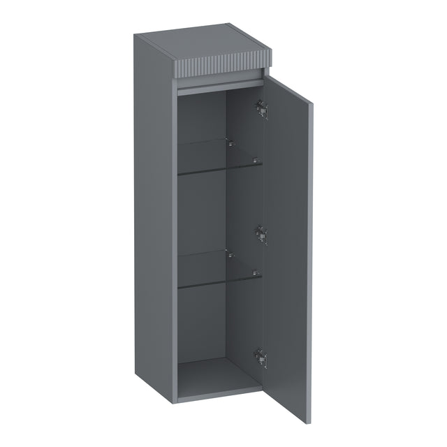 BRAUER Joy Wavy hoge kast 120 met 1 deur greeploos rechtsdraaiend mat grijs HK-JYW120RMG