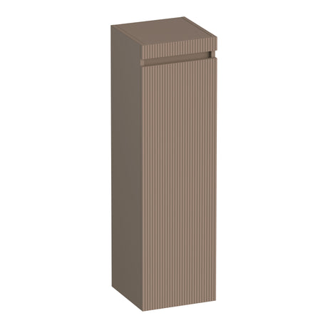 BRAUER Joy Wavy hoge kast 120 met 1 deur greeploos rechtsdraaiend mat mokka HK-JYW120RMM
