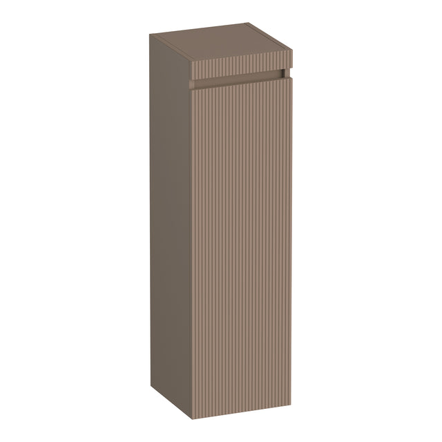 BRAUER Joy Wavy hoge kast 120 met 1 deur greeploos rechtsdraaiend mat mokka HK-JYW120RMM