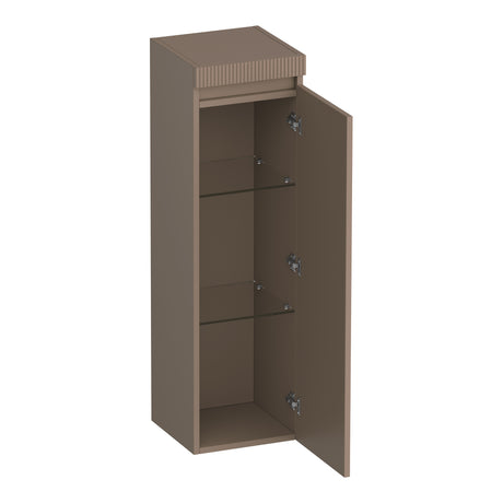 BRAUER Joy Wavy hoge kast 120 met 1 deur greeploos rechtsdraaiend mat mokka HK-JYW120RMM