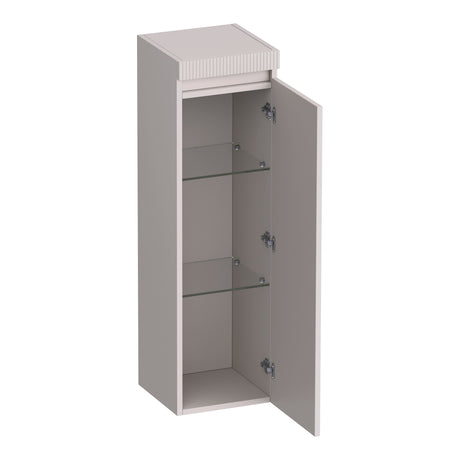 BRAUER Joy Wavy hoge kast 120 met 1 deur greeploos rechtsdraaiend mat zand HK-JYW120RMS