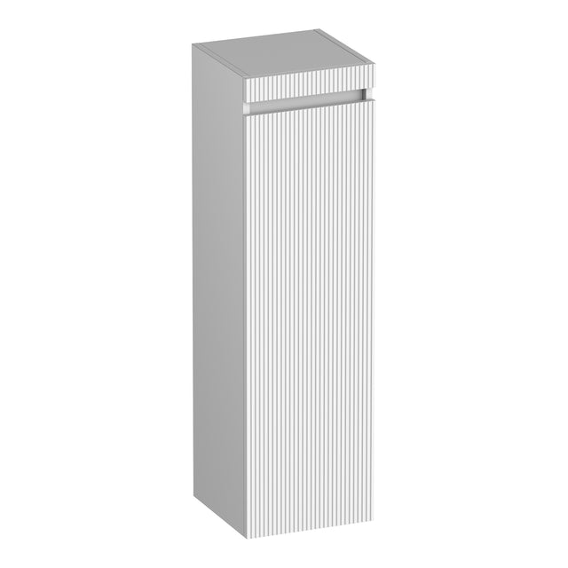 BRAUER Joy Wavy hoge kast 120 met 1 deur greeploos rechtsdraaiend mat wit HK-JYW120RMW
