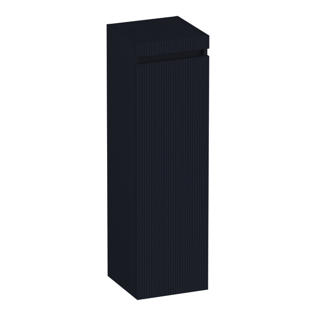 BRAUER Joy Wavy hoge kast 120 met 1 deur greeploos rechtsdraaiend mat zwart HK-JYW120RMZ