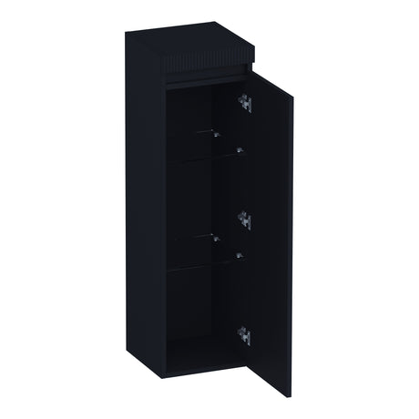 BRAUER Joy Wavy hoge kast 120 met 1 deur greeploos rechtsdraaiend mat zwart HK-JYW120RMZ