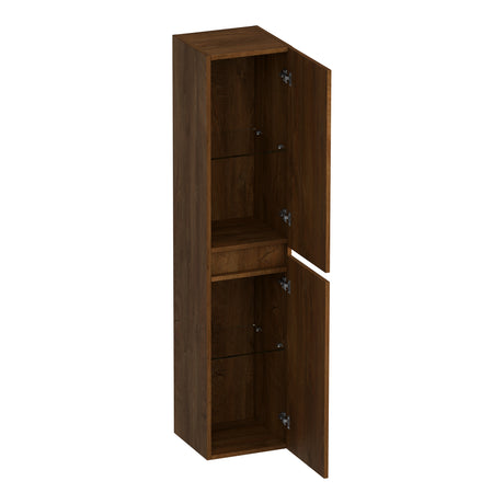 BRAUER Joy Wavy hoge kast 160 met 2 deuren greeploos links- of rechtsdraaiend Forest Cacao HK-JYW160FC