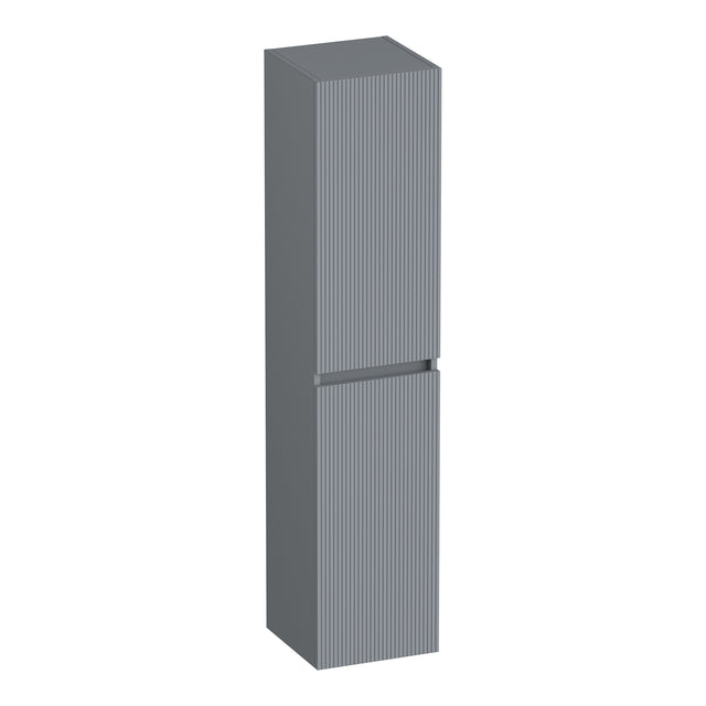 BRAUER Joy Wavy hoge kast 160 met 2 deuren greeploos links- of rechtsdraaiend mat grijs HK-JYW160MG
