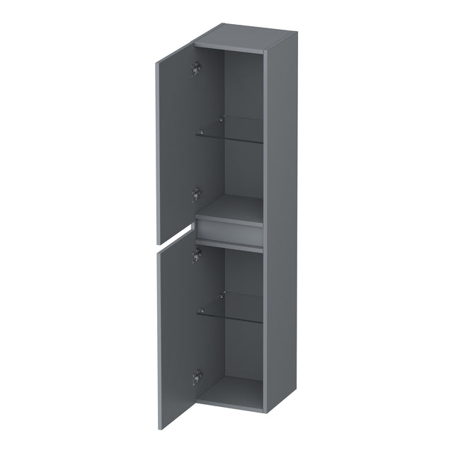 BRAUER Joy Wavy hoge kast 160 met 2 deuren greeploos links- of rechtsdraaiend mat grijs HK-JYW160MG