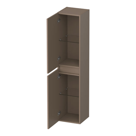 BRAUER Joy Wavy hoge kast 160 met 2 deuren greeploos links- of rechtsdraaiend mat mokka HK-JYW160MM