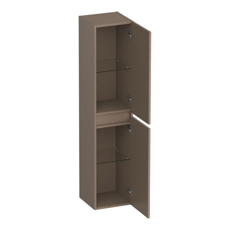 BRAUER Joy Wavy hoge kast 160 met 2 deuren greeploos links- of rechtsdraaiend mat mokka HK-JYW160MM