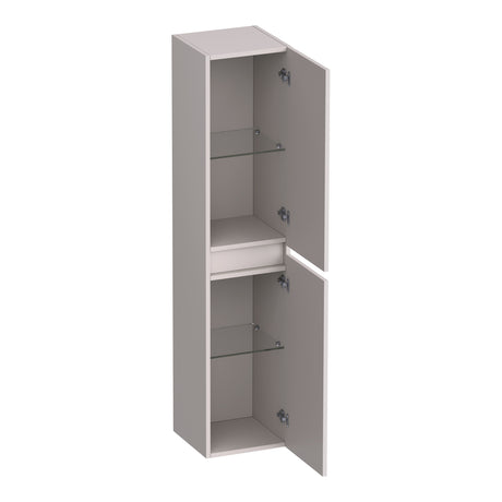 BRAUER Joy Wavy hoge kast 160 met 2 deuren greeploos links- of rechtsdraaiend mat zand HK-JYW160MS