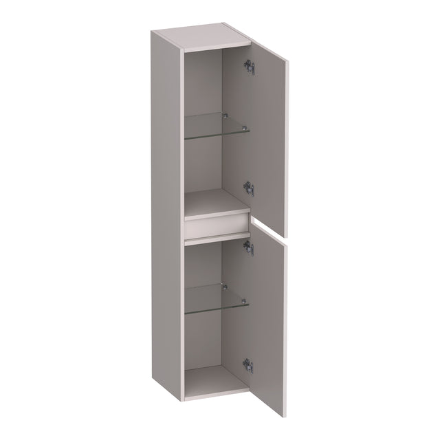 BRAUER Joy Wavy hoge kast 160 met 2 deuren greeploos links- of rechtsdraaiend mat zand HK-JYW160MS
