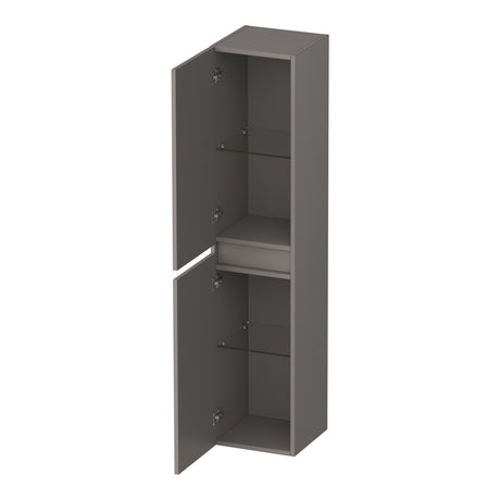 BRAUER Joy Wavy hoge kast 160 met 2 deuren greeploos links- of rechtsdraaiend mat taupe HK-JYW160MT