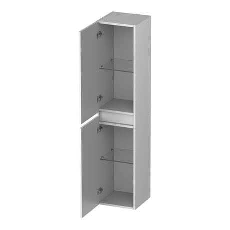 BRAUER Joy Wavy hoge kast 160 met 2 deuren greeploos links- of rechtsdraaiend mat wit HK-JYW160MW