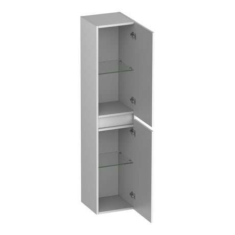 BRAUER Joy Wavy hoge kast 160 met 2 deuren greeploos links- of rechtsdraaiend mat wit HK-JYW160MW