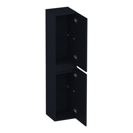 BRAUER Joy Wavy hoge kast 160 met 2 deuren greeploos links- of rechtsdraaiend mat zwart HK-JYW160MZ