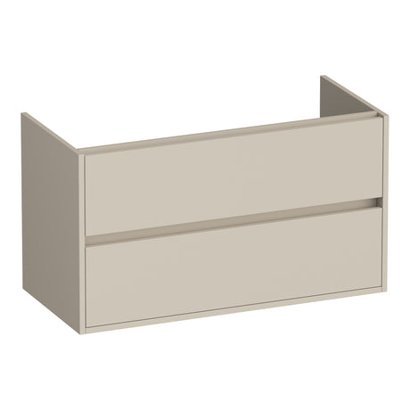 BRAUER Adore onderkast 100 met 2 softclose lades greeploos en 1 sifon uitsparing mat beige OK-AR100MB