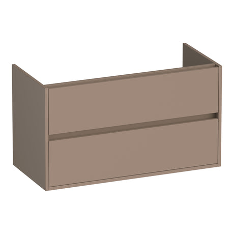 BRAUER Adore onderkast 100 met 2 softclose lades greeploos en 1 sifon uitsparing mat mokka OK-AR100MM