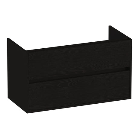 BRAUER Adore onderkast 100 met 2 softclose lades greeploos en 1 sifon uitsparing Timber Black OK-AR100TB