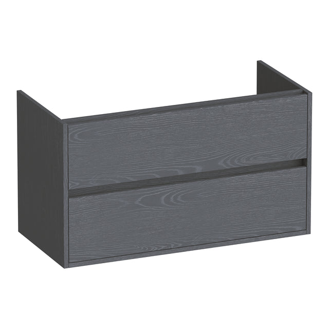 BRAUER Adore onderkast 100 met 2 softclose lades greeploos en 1 sifon uitsparing Timber Grey OK-AR100TG