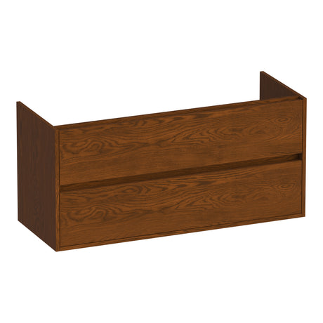 BRAUER Adore onderkast 120 met 2 softclose lades greeploos en 1 sifon uitsparing lamellen eiken bruin OK-AR120-1LEB