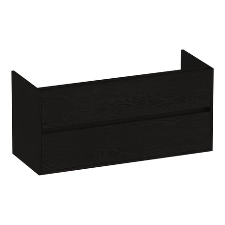 BRAUER Adore onderkast 120 met 2 softclose lades greeploos en 1 sifon uitsparing Timber Black OK-AR120-1TB