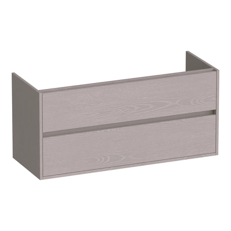 BRAUER Adore onderkast 120 met 2 softclose lades greeploos en 1 sifon uitsparing Timber Greige OK-AR120-1TE
