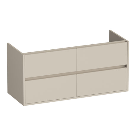 BRAUER Adore onderkast 120 met 4 softclose lades greeploos en 2 sifon uitsparingen mat beige OK-AR120-4MB
