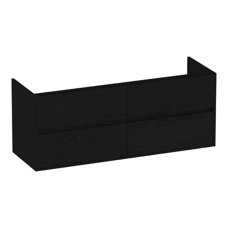BRAUER Adore onderkast 140 met 4 softclose lades greeploos en 2 sifon uitsparingen Timber Black OK-AR140TB