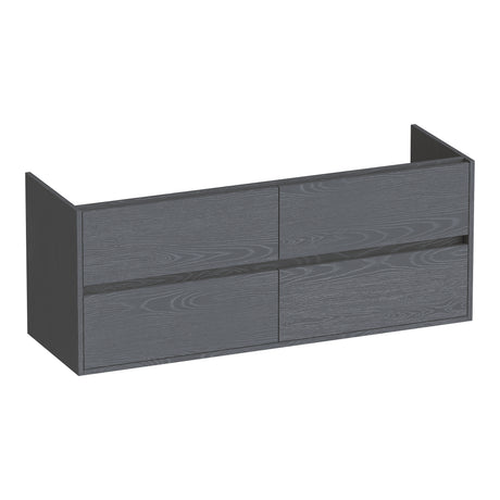 BRAUER Adore onderkast 140 met 4 softclose lades greeploos en 2 sifon uitsparingen Timber Grey OK-AR140TG