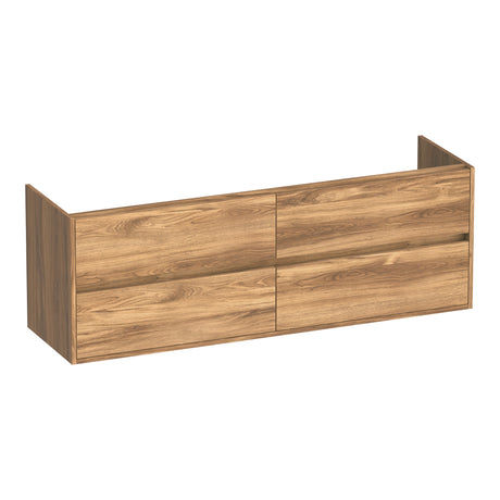 BRAUER Adore onderkast 160 met 4 softclose lades greeploos en 2 sifon uitsparingen Honey OK-AR160HO