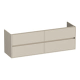 BRAUER Adore onderkast 160 met 4 softclose lades greeploos en 2 sifon uitsparingen mat beige OK-AR160MB