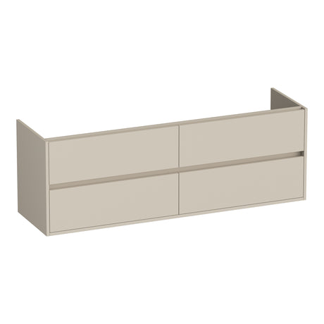 BRAUER Adore onderkast 160 met 4 softclose lades greeploos en 2 sifon uitsparingen mat beige OK-AR160MB