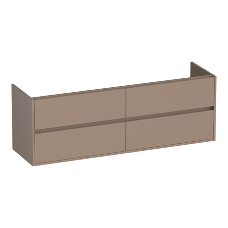 BRAUER Adore onderkast 160 met 4 softclose lades greeploos en 2 sifon uitsparingen mat mokka OK-AR160MM