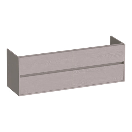 BRAUER Adore onderkast 160 met 4 softclose lades greeploos en 2 sifon uitsparingen Timber Greige OK-AR160TE