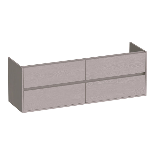 BRAUER Adore onderkast 160 met 4 softclose lades greeploos en 2 sifon uitsparingen Timber Greige OK-AR160TE