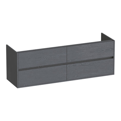 BRAUER Adore onderkast 160 met 4 softclose lades greeploos en 2 sifon uitsparingen Timber Grey OK-AR160TG