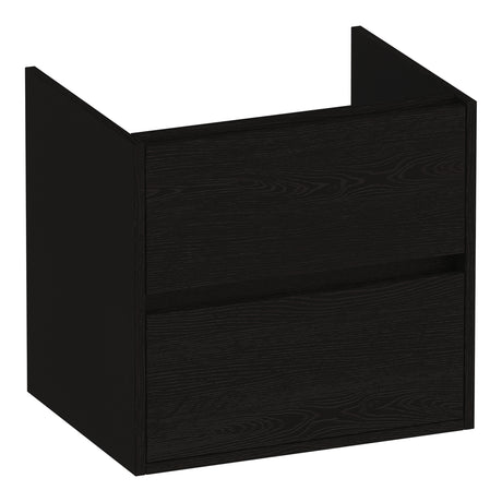 BRAUER Adore onderkast 60 met 2 softclose lades greeploos en 1 sifon uitsparing Timber Black OK-AR60TB