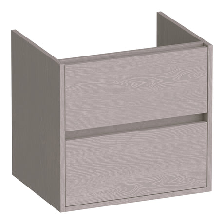 BRAUER Adore onderkast 60 met 2 softclose lades greeploos en 1 sifon uitsparing Timber Greige OK-AR60TE