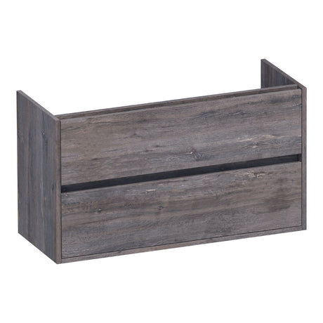 BRAUER Adore onderkast ondiep 100 met 2 softclose lades greeploos en 1 sifon uitsparing Driftwood OK-ARO100DR