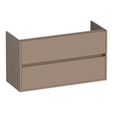 BRAUER Adore onderkast ondiep 100 met 2 softclose lades greeploos en 1 sifon uitsparing mat mokka OK-ARO100MM