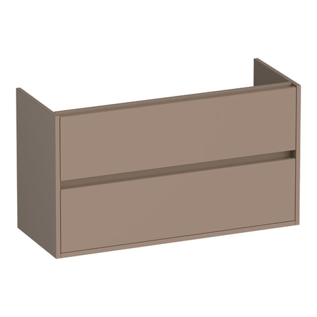 BRAUER Adore onderkast ondiep 100 met 2 softclose lades greeploos en 1 sifon uitsparing mat mokka OK-ARO100MM