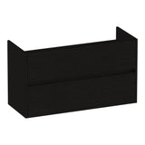 BRAUER Adore onderkast ondiep 100 met 2 softclose lades greeploos en 1 sifon uitsparing Timber Black OK-ARO100TB