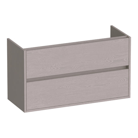 BRAUER Adore onderkast ondiep 100 met 2 softclose lades greeploos en 1 sifon uitsparing Timber Greige OK-ARO100TE