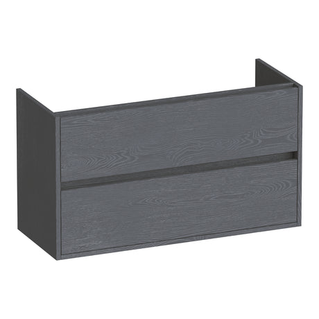 BRAUER Adore onderkast ondiep 100 met 2 softclose lades greeploos en 1 sifon uitsparing Timber Grey OK-ARO100TG