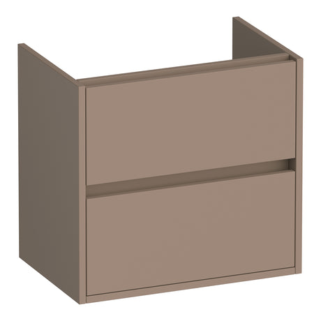 BRAUER Adore onderkast ondiep 60 met 2 softclose lades greeploos en 1 sifon uitsparing mat mokka OK-ARO60MM