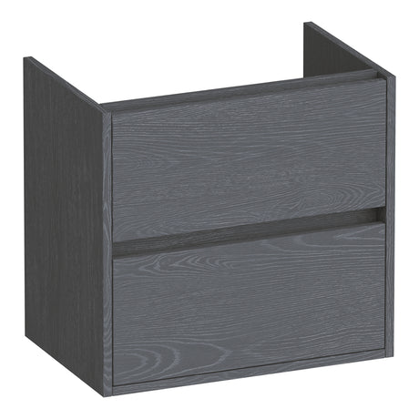 BRAUER Adore onderkast ondiep 60 met 2 softclose lades greeploos en 1 sifon uitsparing Timber Grey OK-ARO60TG