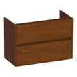 BRAUER Adore onderkast ondiep 80 met 2 softclose lades greeploos en 1 sifon uitsparing lamellen eiken bruin OK-ARO80LEB
