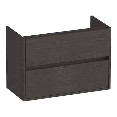 BRAUER Adore onderkast ondiep 80 met 2 softclose lades greeploos en 1 sifon uitsparing Timber Anthracite OK-ARO80TA